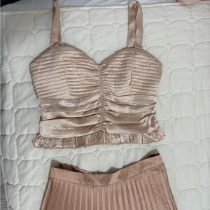 Luxurious Satin Sleepwear Set in Tan